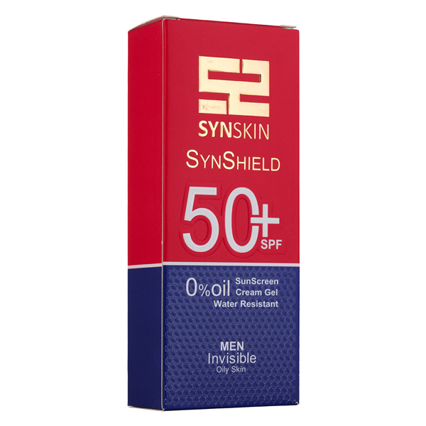  کرم ژل ضد آفتاب ساین اسکین مدل Synshield SPF50 حجم ۵۰ میلی‌لیتر | مخصوص پوست چرب آقایان، بی رنگ و فاقد چربی - Syn Skin S 