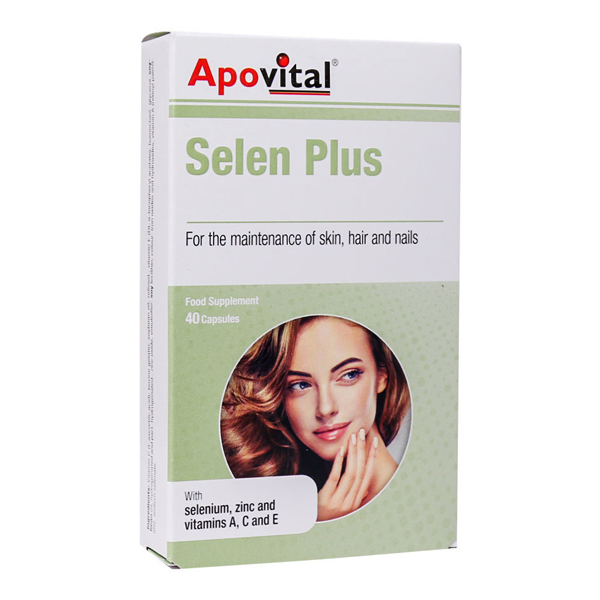 کپسول سلنیوم Selen Plus آپوویتال ۴۰ عددی - Apovital - مکمل تقویت مو، پوست و ناخن