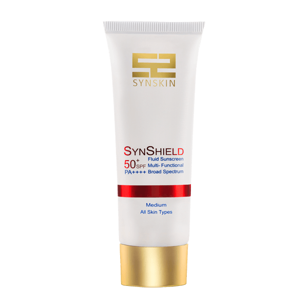 خرید فلوئید ضد آفتاب رنگی - بژ متوسط medium - ساین اسکین SynShield SPF50 | محافظت کامل و پوشانندگی طبیعی - Syn Skin Shie