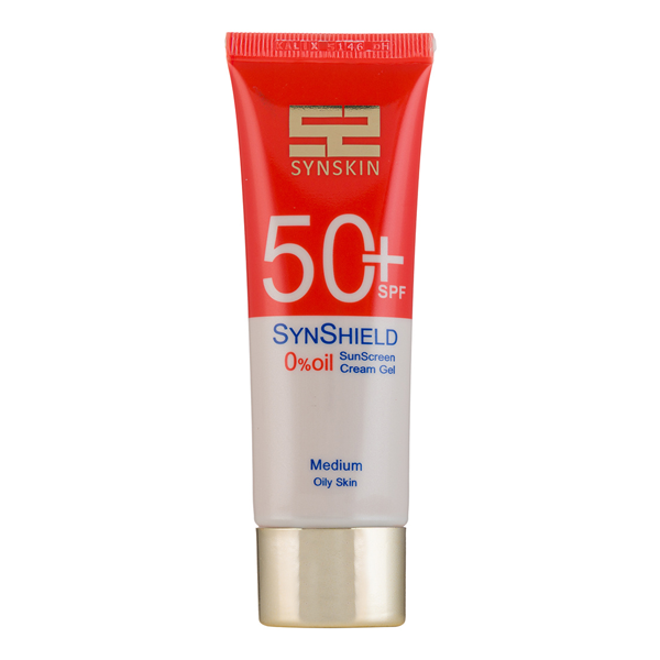 ژل کرم ضد آفتاب ساین اسکین - بژ متوسط medium - پوست چرب SPF50 حجم 50 میلی لیتر| محافظت قوی + کنترل چربی - Syn Skin SPF50