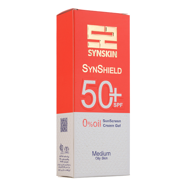  ژل کرم ضد آفتاب ساین اسکین - بژ متوسط medium - پوست چرب SPF50 حجم 50 میلی لیتر| محافظت قوی + کنترل چربی - Syn Skin SPF50 