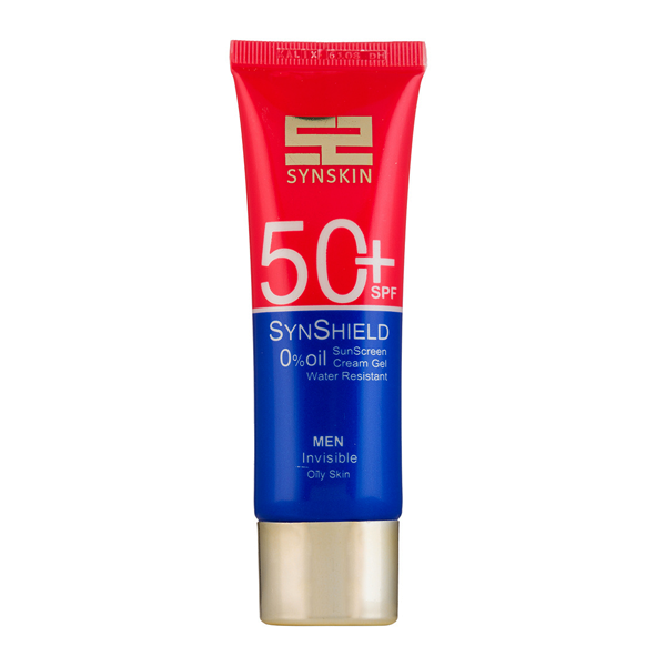  کرم ژل ضد آفتاب ساین اسکین مدل Synshield SPF50 حجم ۵۰ میلی‌لیتر | مخصوص پوست چرب آقایان، بی رنگ و فاقد چربی - Syn Skin S 